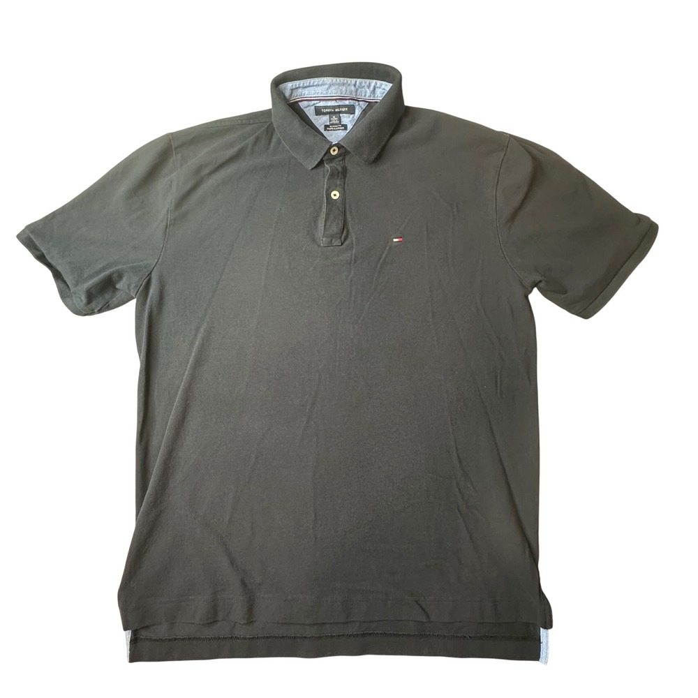 Tommy Hilfiger Polo‎ Shirt Mens XL Navy Classic Fit Short Sleeve Cotton Pique